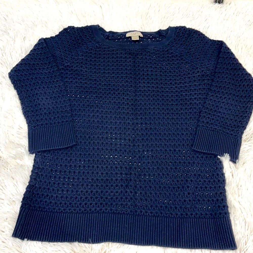 Loft Navy Blue Loose Knit Sweater
